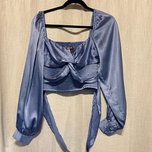 Urban outfitters blue silk top